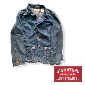 Levis Signature Series L Women's Denim Blazer Jacket